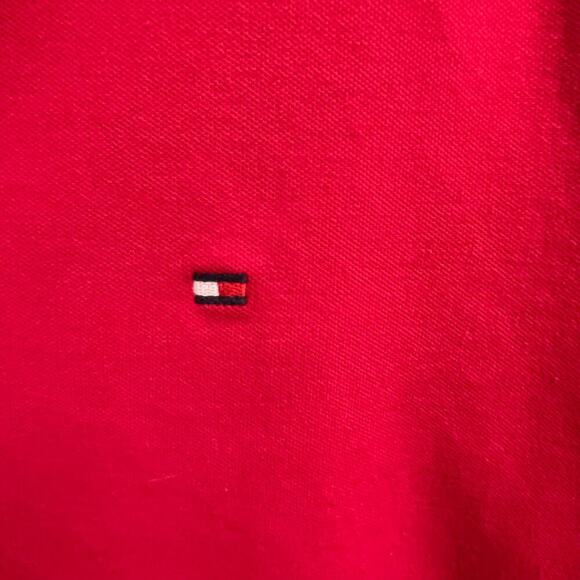 Tommy Hilfiger Mens Size Small Classic Red Short Sleeve Polo Shirt Preppy - Picture 3 of 4